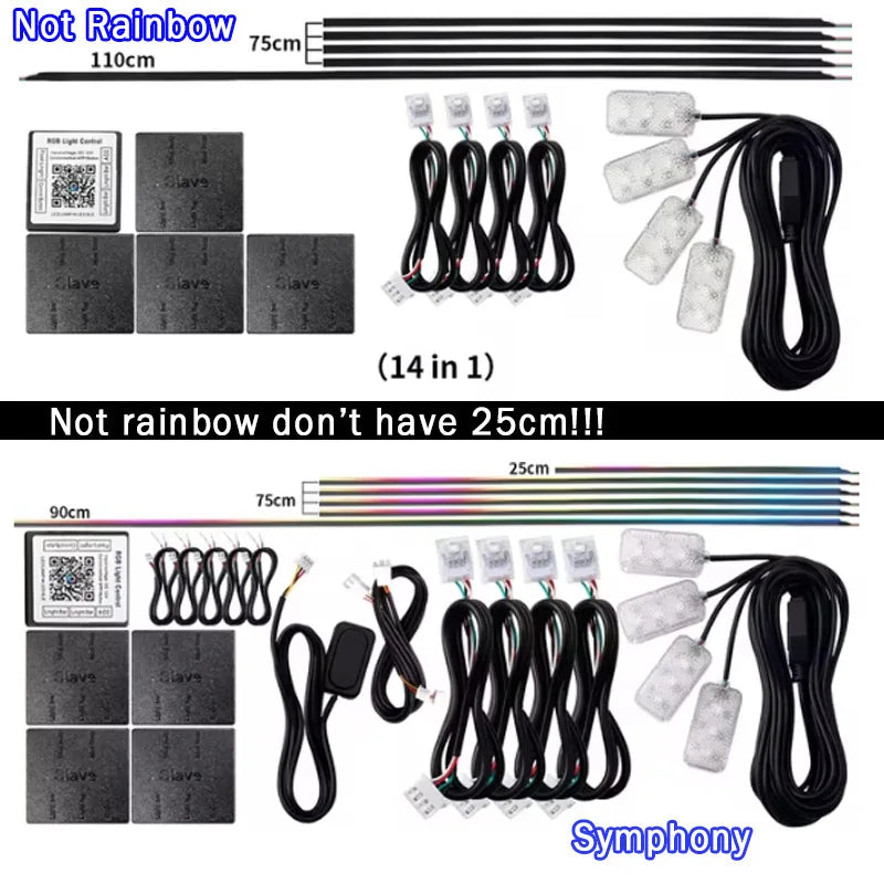 Customizable Car LED Atmosphere Light Kit