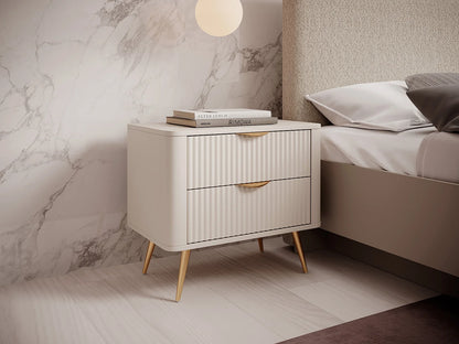 Nattduksbord beige set av 2