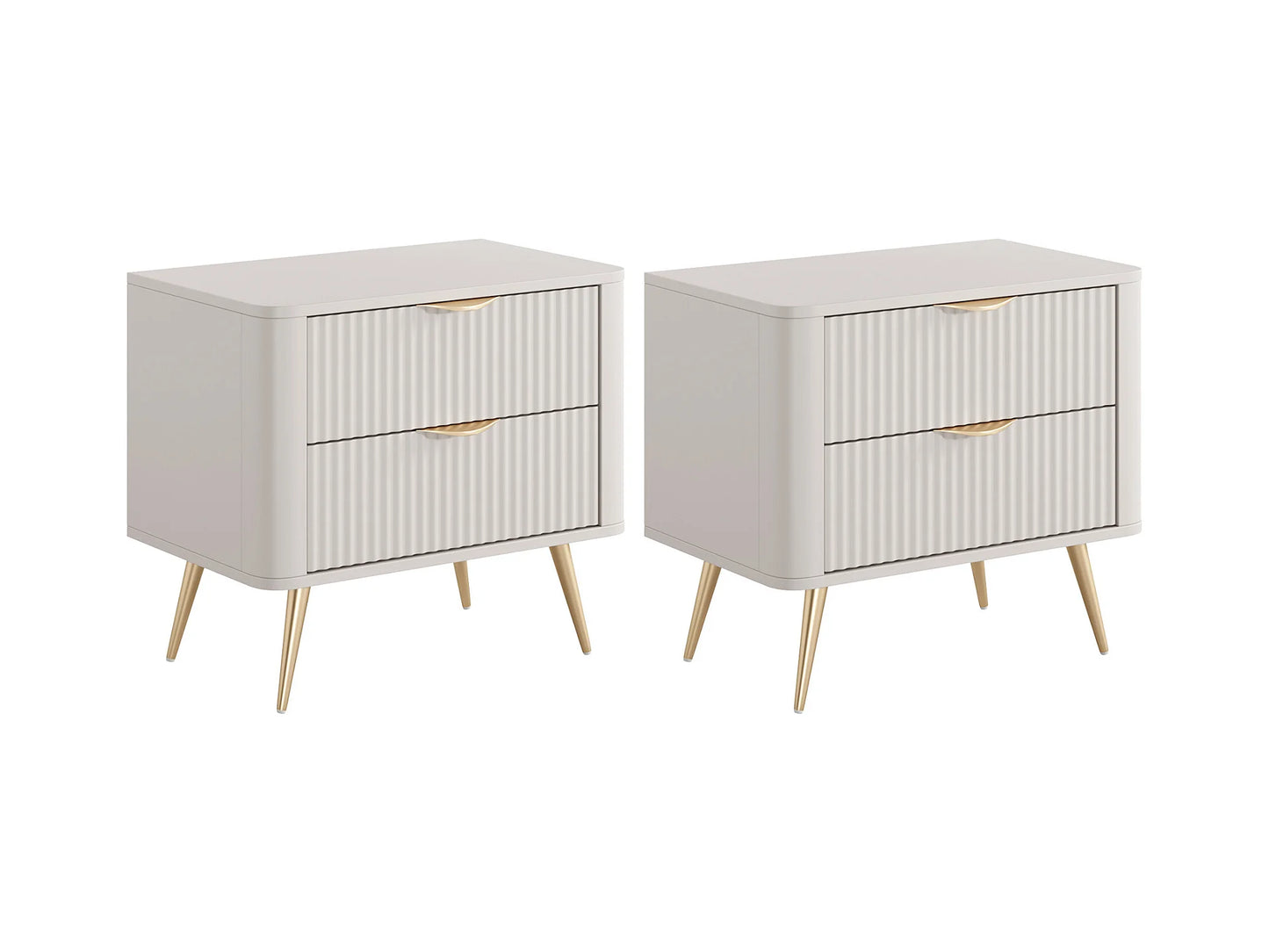 Nattduksbord beige set av 2