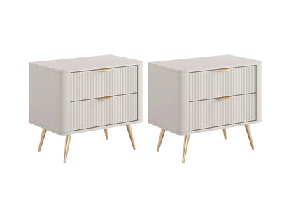 Nattduksbord beige set av 2