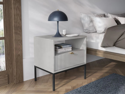 Nattduksbord ljusgrå set av 2